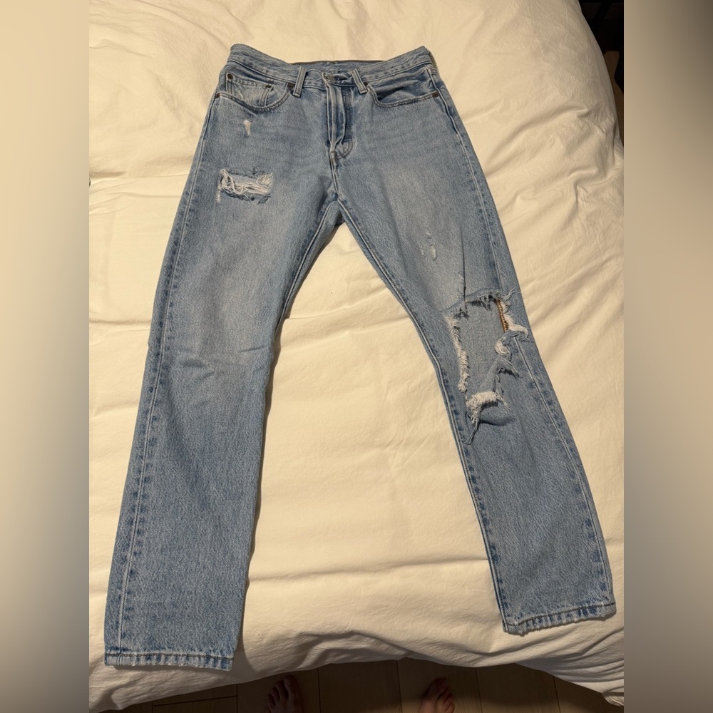 Levi’s 501 Distressed Light Wash Jeans